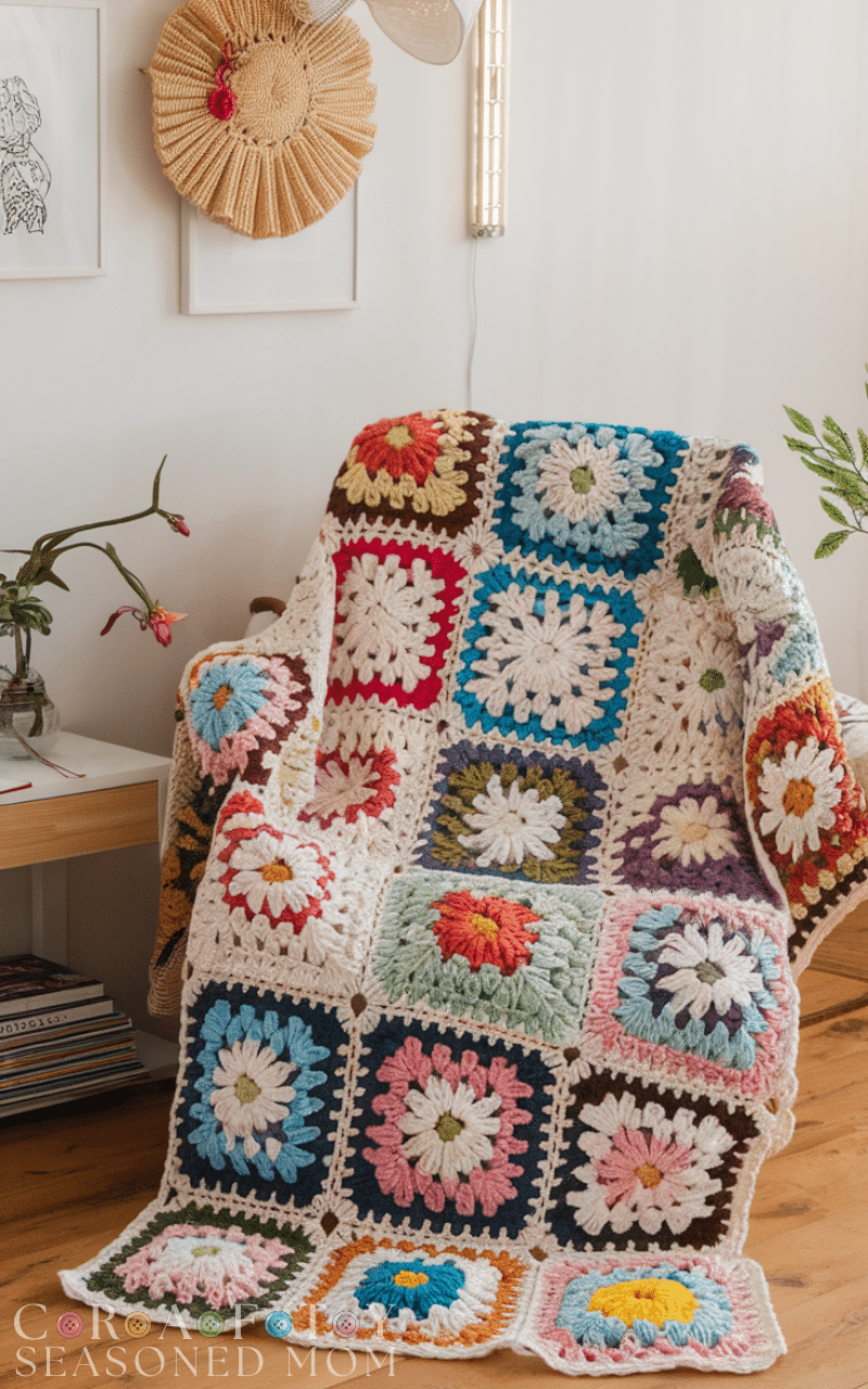 17 Beautiful Crochet Blanket Patterns with Flowers 