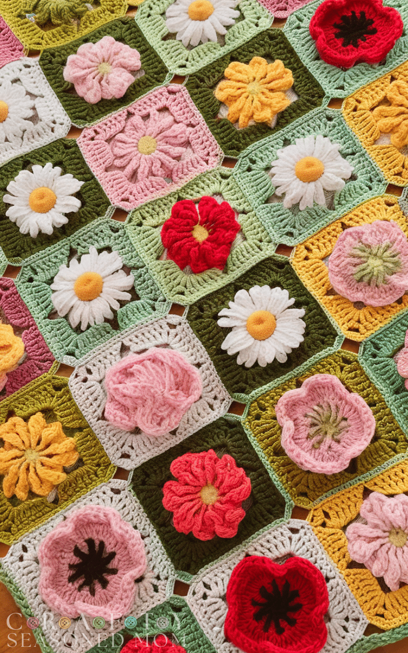 17 Beautiful Crochet Blanket Patterns with Flowers 