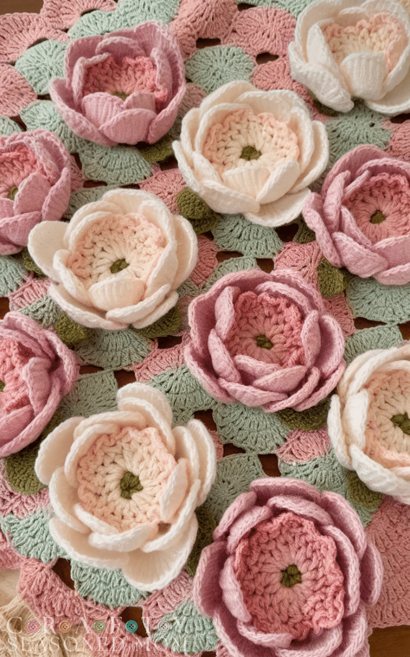 17 Beautiful Crochet Blanket Patterns with Flowers 